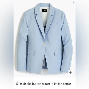 J Crew slim fit Italian cotton light blue suit